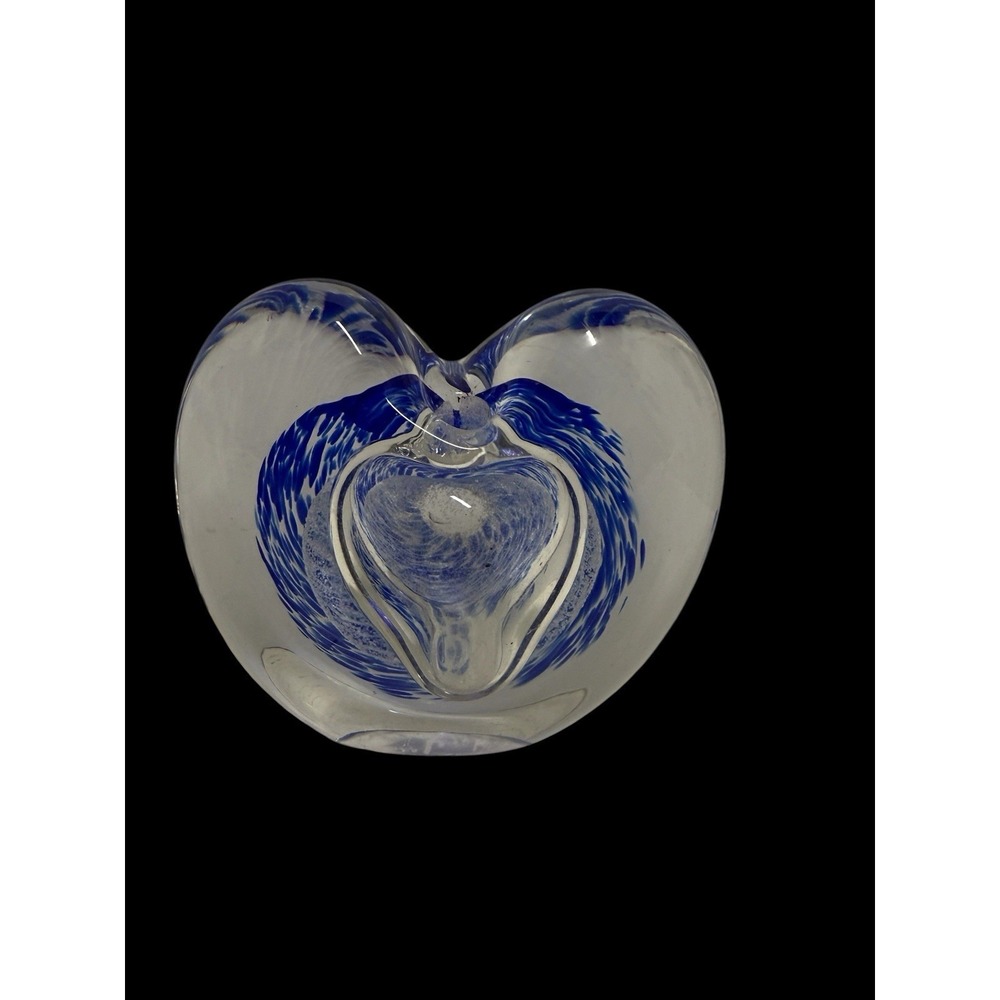 Murano Sommerso Bullicante Cobalt Blue Heart Bud Vase